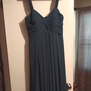 Teal Floor Length Bridesmaid Dress